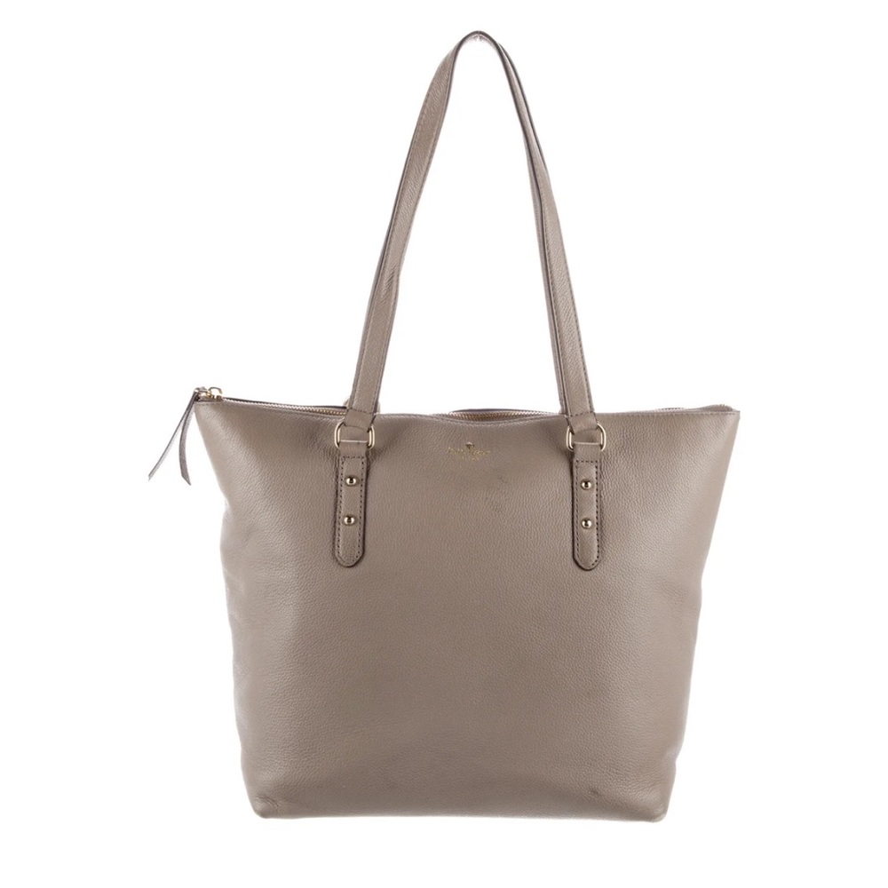 Kate Spade Pebbled Leather Tote Handbag Grey